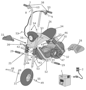 Page A Diagram and Parts List for G4647  Power Wheels Ride-On Motorcyles